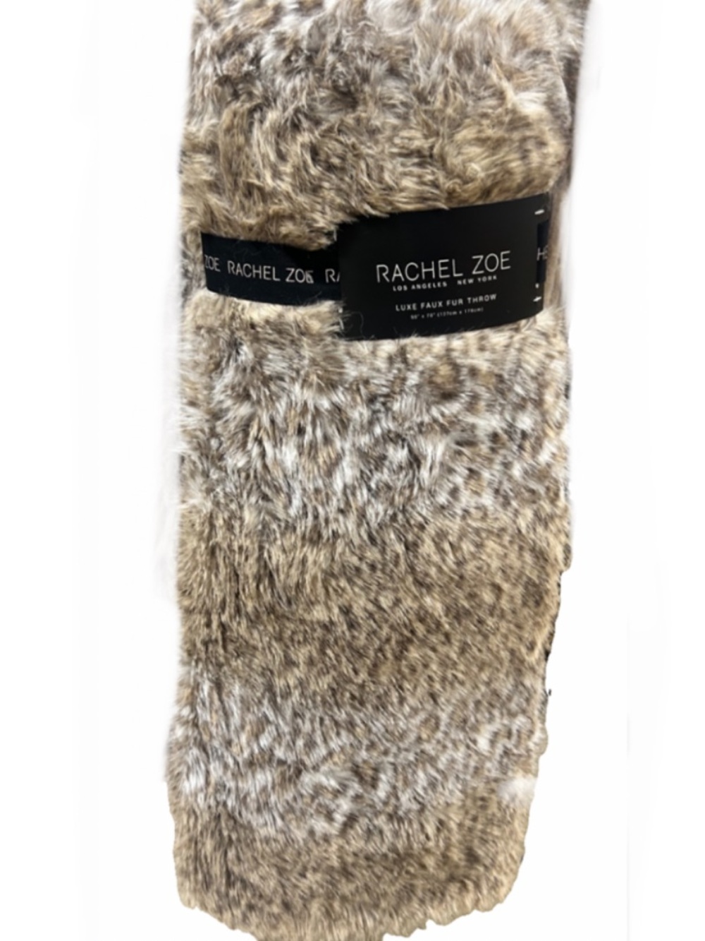 Rachel Zoe Luxe Animal Print Faux Fur Throw 50”x70”